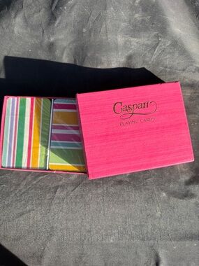 BRAND NEW in wrapping! Caspari Cabana Pink Playing Cards in Bright Pink Box